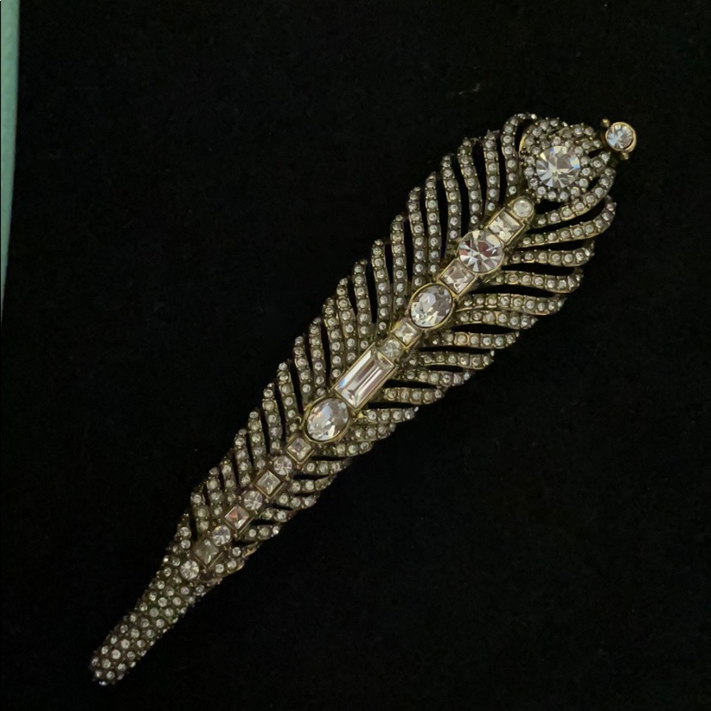 Crystal Feather Pin
